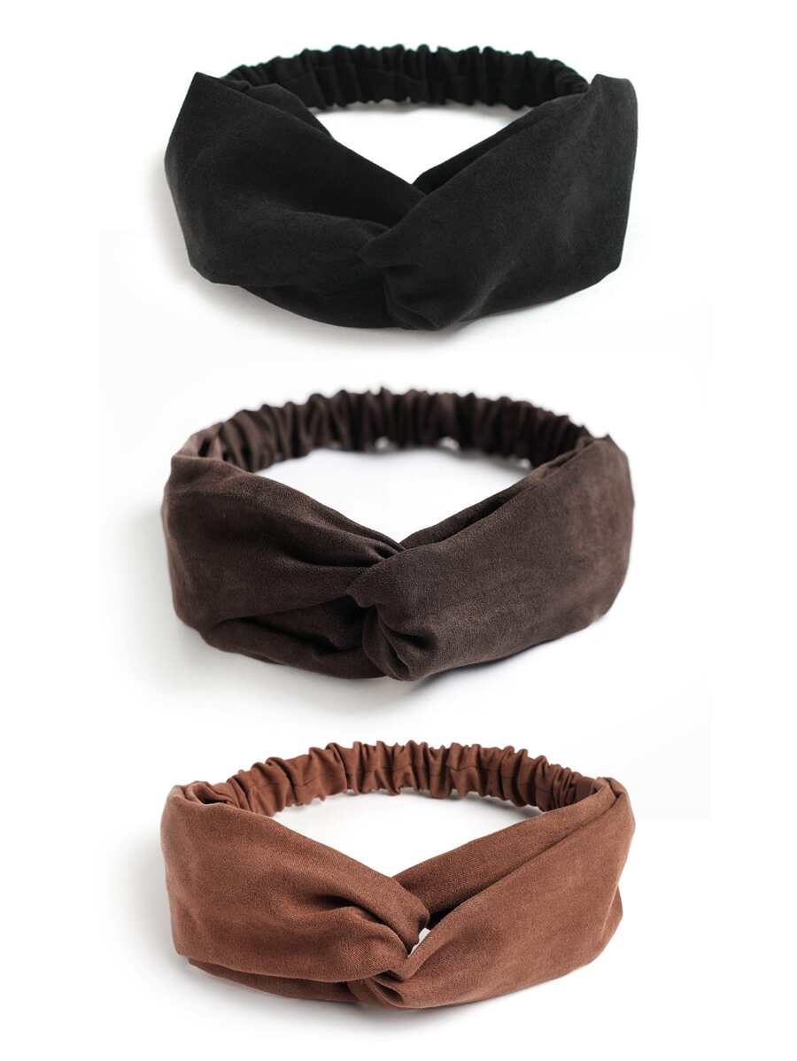 3pcs Suede Velvet Headbands For Women, Cross Simple Solid Color Hairbands For Girls Turban Headband Sweatband Fall Winter Hair Band Hair Accessories For Women For Vacation Outfits Woman Elegant Scarf Women Bandana Soft Headwrap