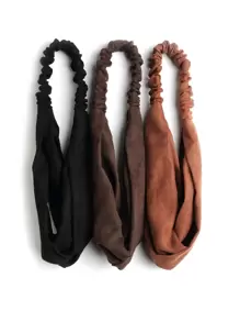 3pcs Suede Velvet Headbands For Women, Cross Simple Solid Color Hairbands For Girls Turban Headband Sweatband Fall Winter Hair Band Hair Accessories For Women For Vacation Outfits Woman Elegant Scarf Women Bandana Soft Headwrap