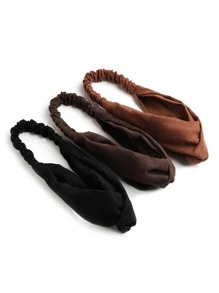 3pcs Suede Velvet Headbands For Women, Cross Simple Solid Color Hairbands For Girls Turban Headband Sweatband Fall Winter Hair Band Hair Accessories For Women For Vacation Outfits Woman Elegant Scarf Women Bandana Soft Headwrap