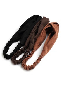 3pcs Suede Velvet Headbands For Women, Cross Simple Solid Color Hairbands For Girls Turban Headband Sweatband Fall Winter Hair Band Hair Accessories For Women For Vacation Outfits Woman Elegant Scarf Women Bandana Soft Headwrap