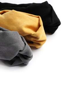 3入組女士麂皮頭箍，簡約純色十字交叉造型髮箍，適用於女孩 - 彩色 - 查看 7