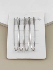 件/套女士 7 公分漸層色箭頭形金屬髮夾 - 銀色 - 查看 1