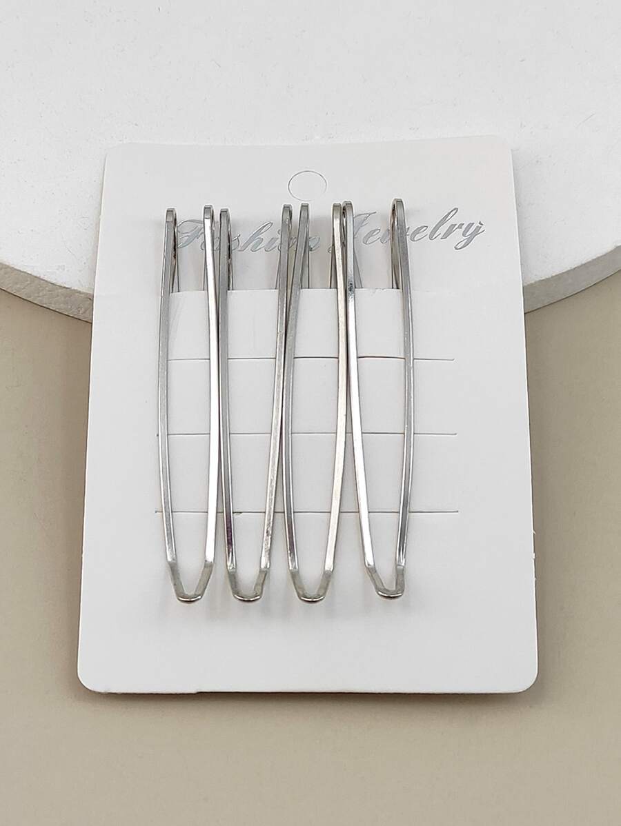 件/套女士 7 公分漸層色箭頭形金屬髮夾 - 銀色 - 查看 1