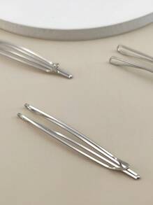 件/套女士 7 公分漸層色箭頭形金屬髮夾 - 銀色 - 查看 3