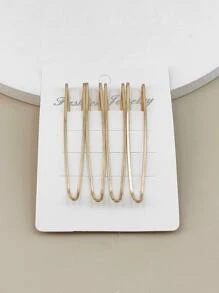 4pcs/pack 7cm Gradient Color Arrow-shaped Metallic Hair Clips For Women - Rose Gold - View 1