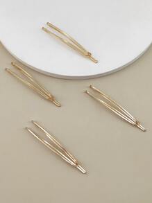 4pcs/pack 7cm Gradient Color Arrow-shaped Metallic Hair Clips For Women - Rose Gold - View 4