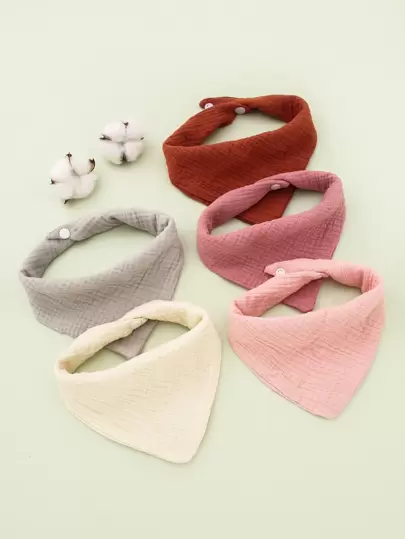 5入組嬰兒素色方巾