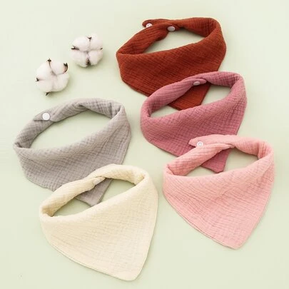 5入組嬰兒素色方巾