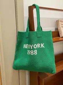 Tropiscape Bolsa de malla tejida con diseño de letra, bolsa de hombro estilo Y2K grunge de gran capacidad, bolsa de compras ligera, bolsa de ganchillo con diseño de letra gráfica perfecta para oficina, universidad, trabajo, negocios, trayecto y playa, para adolescentes, mujeres y trabajadores de cuello blanco