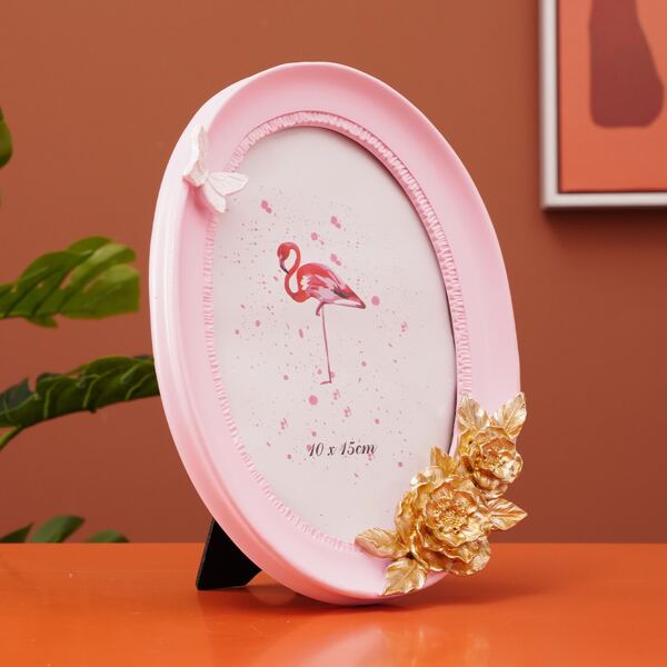 

1pc Flower Decor Photo Frame, Multicolor