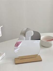 1pc Desktop Makeup Mirror Y2K-Style Cosmetic Mirror, Vanity Mirror, Living Room Home Bedroom Bathroom House Decor, Travel Stuff, Wedding, Party, Birthday, Gifts For Men Mom Dad Best Friends Teacher, New Years, Accessories, Funny Gift,Cheap,Stocking Stuffers,Makeup,Makeup Tools,Cheap Stuff,Gifts,Gifts For Women,Christmas Gifts - Silver - View 5