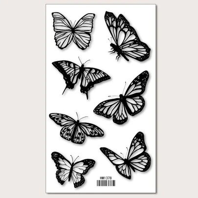 KING HORSE Tattoo Sticker,1 Sheet Butterfly Pattern Temporary Tattoos For Women,Animal Tattoo Stickers Adults,Fake Tattoos That Look Real ,For Women And Girls