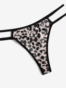 SHEIN 2pcs Leopard & Zebra Striped Print Thongs - Multicolor - View 4