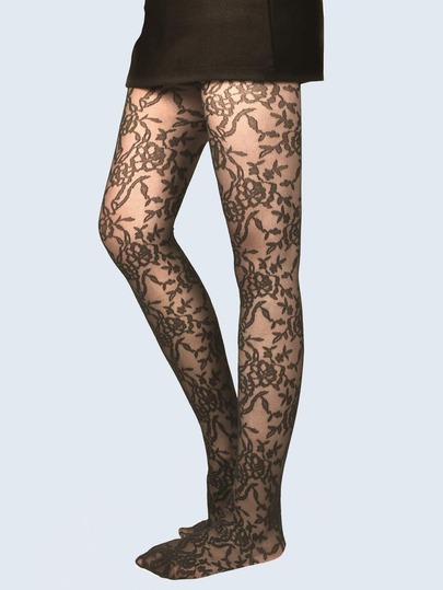 20D Floral Print Tights | SHEIN Singapore