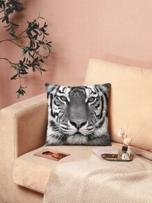 Tiger Print Cushion Cover Without Filler, Modern Throw Pillow Cover, Pillow Insert Not Include, For Sofa, Living Room