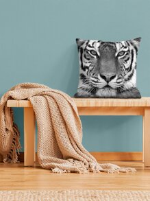 Tiger Print Cushion Cover Without Filler, Modern Throw Pillow Cover, Pillow Insert Not Include, For Sofa, Living Room
