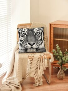 Tiger Print Cushion Cover Without Filler, Modern Throw Pillow Cover, Pillow Insert Not Include, For Sofa, Living Room