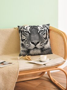 Tiger Print Cushion Cover Without Filler, Modern Throw Pillow Cover, Pillow Insert Not Include, For Sofa, Living Room