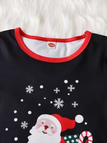 Girls Christmas & Plaid Print PJ Set - Multicolor - View 3