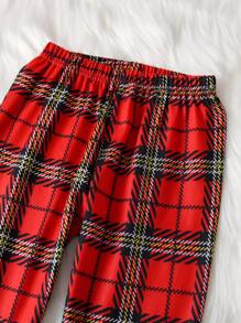Girls Christmas & Plaid Print PJ Set - Multicolor - View 6