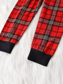 Girls Christmas & Plaid Print PJ Set - Multicolor - View 7