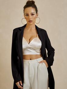 UNIQUE21 Single Button Split Back Blazer - Black - View 4