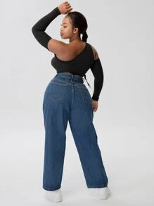 SHEIN SXY Plus High Waist Wide Leg Jeans