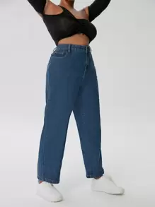 SHEIN SXY Plus High Waist Wide Leg Jeans