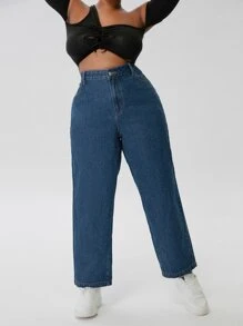 SHEIN SXY Plus High Waist Wide Leg Jeans