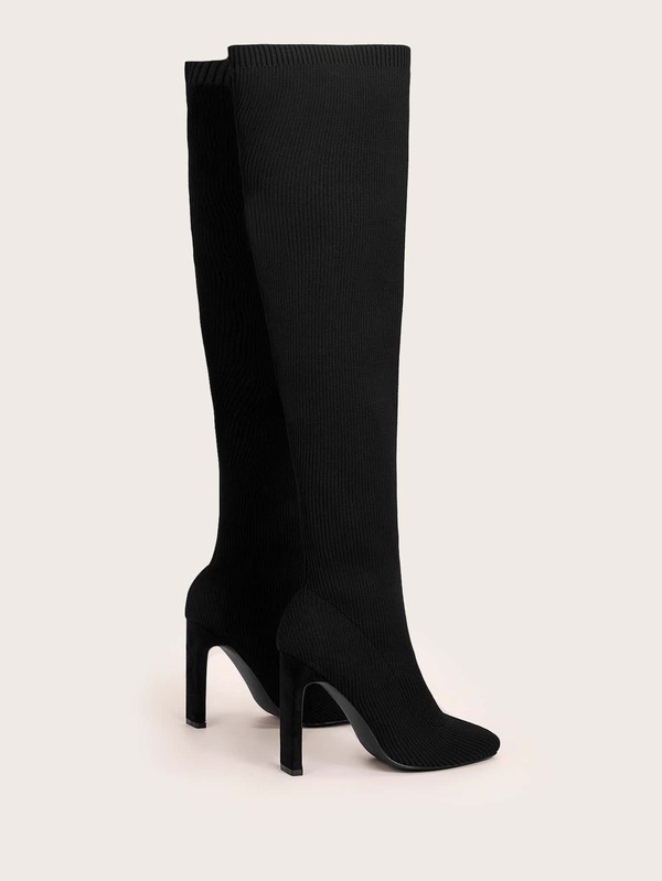 Everyday Collection Minimalist Chunky Heeled Over The Knee Boots