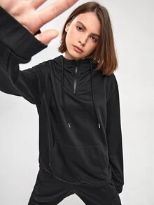 Manfinity Bộ hai mảnh Nam Dây kéo Túi màu trơn Sẵn sàng - màu đen - Xem 6