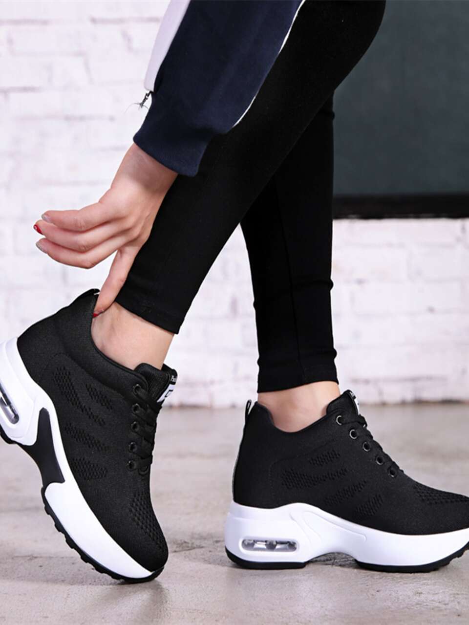 Fall/Winter Women Casual Breathable Shock-Absorbing Walking Shoes Fashionable Wedge Heel Thick-Soled Sports Shoes,Sneakers For Women