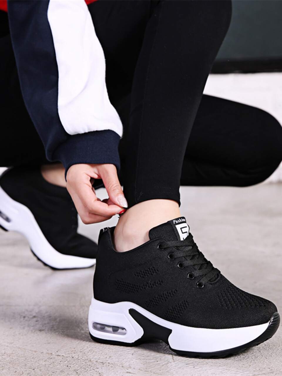 Fall/Winter Women Casual Breathable Shock-Absorbing Walking Shoes Fashionable Wedge Heel Thick-Soled Sports Shoes,Sneakers For Women