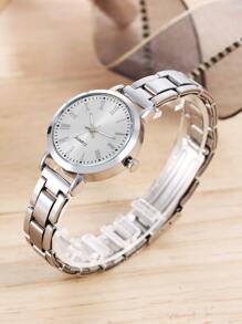 Reloj cuarzo de puntero redondo - Plateado - Ver 2