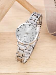 Reloj cuarzo de puntero redondo - Plateado - Ver 3