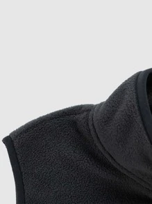 Tween Boys' Comfortable Sleeveless Zipper Jacket For Casual Wear - Dark Grey - View 3