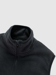 Tween Boys' Comfortable Sleeveless Zipper Jacket For Casual Wear - Dark Grey - View 5