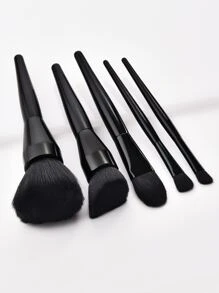 5pcs Plain Makeup Brush,Brush Set,Makeup Brush Kit,Make Up Brush Set,Make Up Set Complete,Makeup Brush Set,Complete Makeup Kit,Brush Kit,Brushes Makeup Set,Makeup Gift Set,Set - Black - View 1