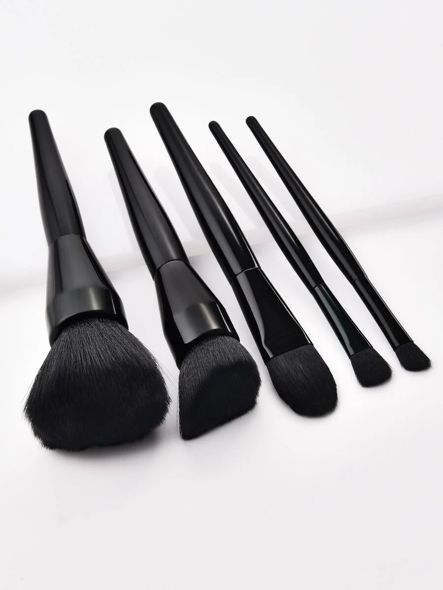 5pcs Plain Makeup Brush,Brush Set,Makeup Brush Kit,Make Up Brush Set,Make Up Set Complete,Makeup Brush Set,Complete Makeup Kit,Brush Kit,Brushes Makeup Set,Makeup Gift Set,Set - Black - View 1