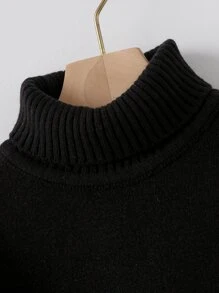 Toddler Boys Turtle Neck Jumper - Black - View 5