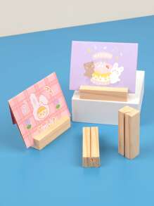 2pcs Wooden Card Clip - Apricot - View 1
