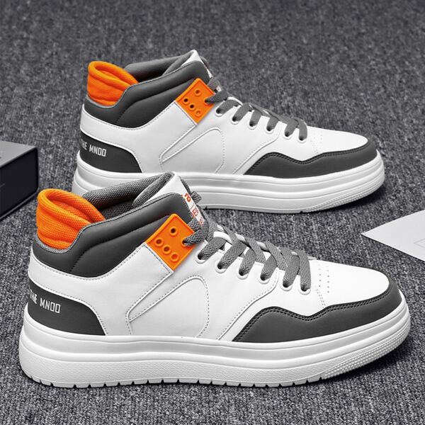 

для мужчины Обувь для скейтбординга Контрастный с текстовой заплатой на шнурках, Белый