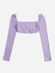 SHEIN ICON Áo nữ màu trơn Gợi cảm - Màu Lilac Tím - Xem 2