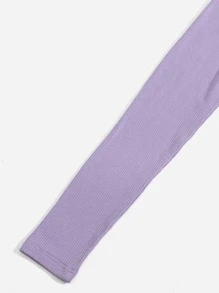 SHEIN ICON Áo nữ màu trơn Gợi cảm - Màu Lilac Tím - Xem 3