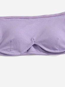 SHEIN ICON Áo nữ màu trơn Gợi cảm - Màu Lilac Tím - Xem 4