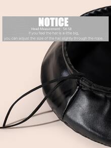 極簡風格素色貝雷帽 - 黑色 - 查看 3