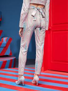 Shierly Ang 滿版印花腰部鏤空長褲 - 彩色 - 查看 2