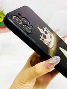 Etui na telefon z grafiką w kształcie korony i litery kompatybilne z iPhonem 11, iPhonem 13, iPhonem 14 Pro Max