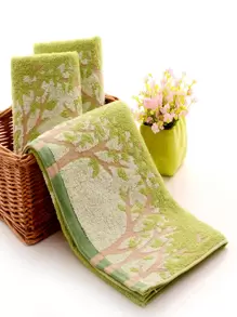 1pc Tree Pattern Towel Home Bathroom Decor Back To School For Beauty Salon Home Bathroom - Multicolor - View 1