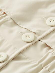 Girls Flounce Sleeve Overlay Trench Coat - Apricot - View 3